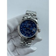 (준비완료/특급배송)NO.3603/롤렉스 데이저스트 31mm 여성용 시계 플로럴 모티프 아주로 블루 다이얼 플루티드 베젤 쥬빌레 밴드 (QP공장)